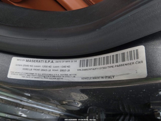 ZAM57RTA2F1137322 Maserati Ghibli S Q4