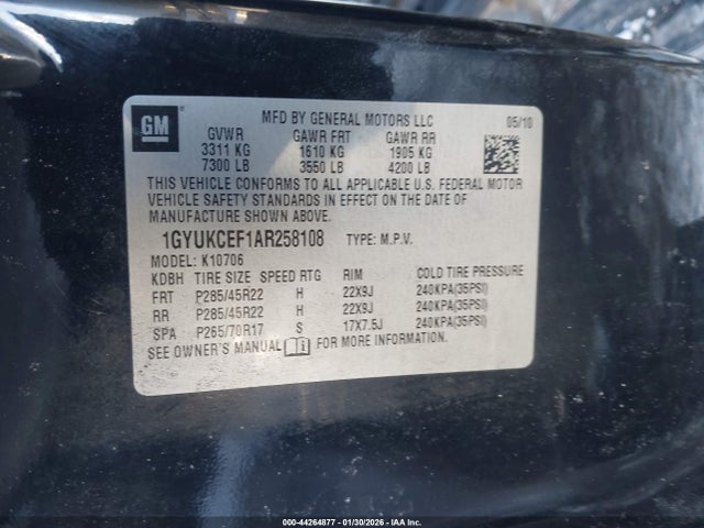 2010 CADILLAC ESCALADE 1GYUKCEF1AR258108 Photo 8