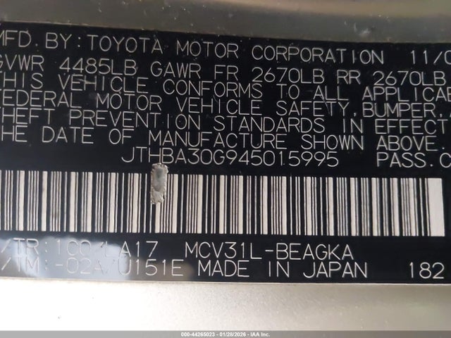 2004 LEXUS ES 330 JTHBA30G945015995 Photo 8