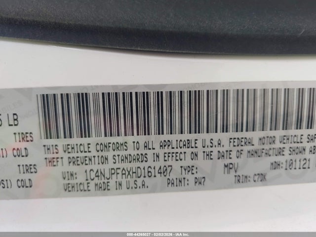 1C4NJPFAXHD161407 Jeep Patriot Latitude Fwd