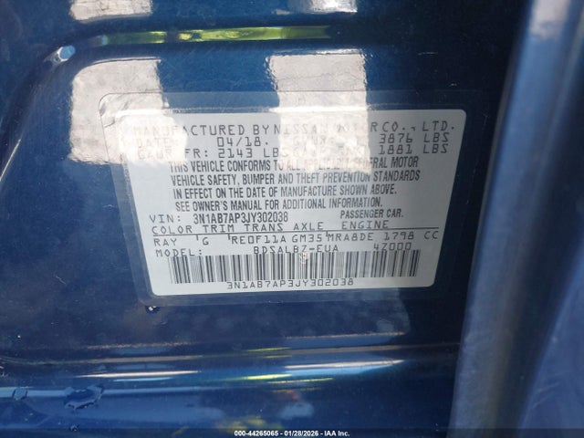 2018 NISSAN SENTRA 3N1AB7AP3JY302038 Photo 8