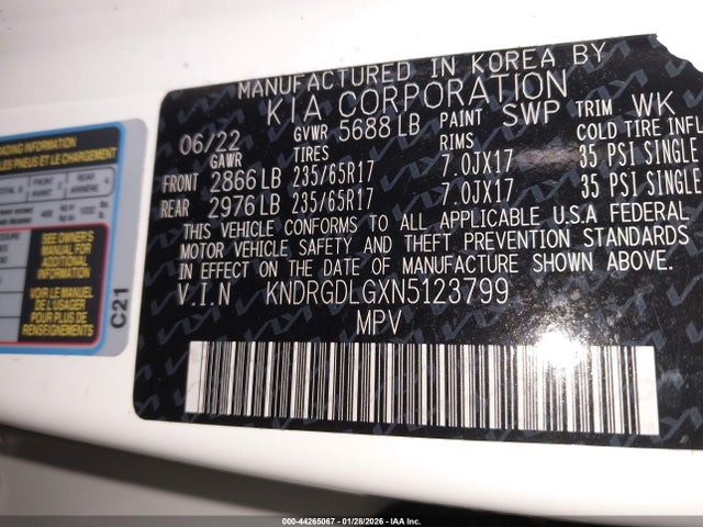 2022 KIA SORENTO HYBRID KNDRGDLGXN5123799 Photo 8