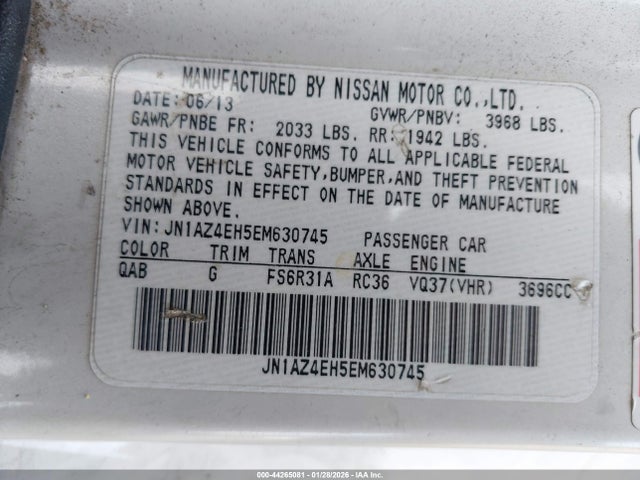 JN1AZ4EH5EM630745 Nissan 370z Nismo