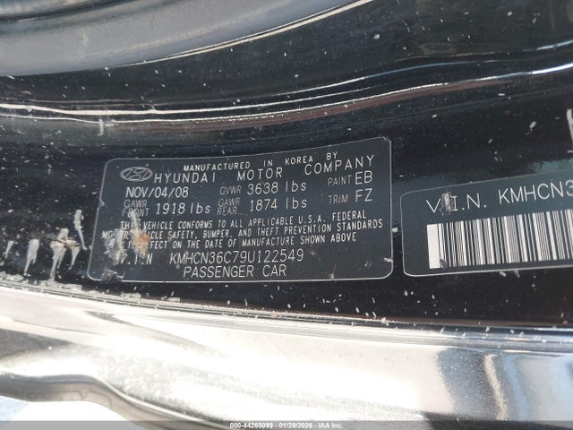 2009 HYUNDAI ACCENT KMHCN36C79U122549 Photo 8