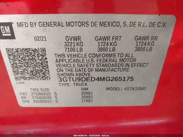 2021 GMC SIERRA 1500 3GTU9DED4MG265175 Photo 8