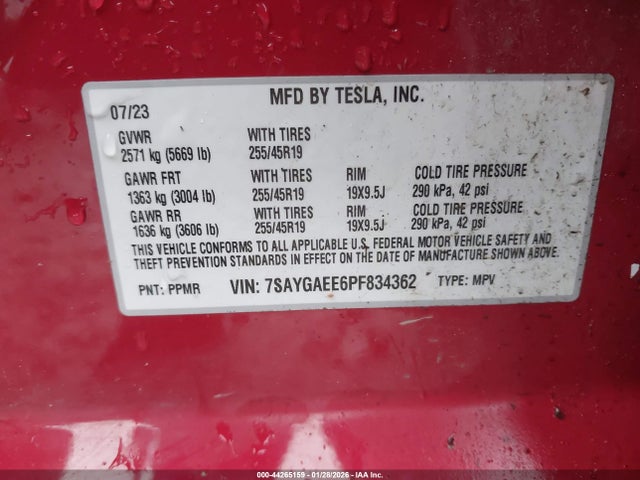 2023 TESLA MODEL Y 7SAYGAEE6PF834362 Photo 8