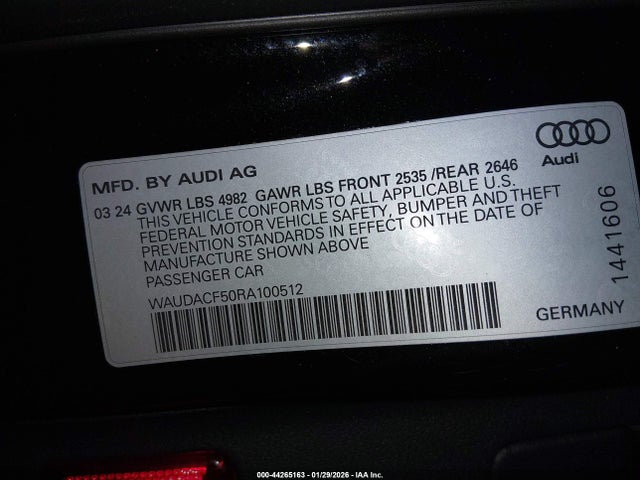 Продажа на аукционе авто 2024 Audi A5 Sportback Premium 45 Tfsi S Line Quattro S Tronic, vin: WAUDACF50RA100512, номер лота: 44265163