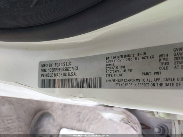 Auction sale of the 2025 Ram 1500 Lone Star  4x2 5'7 Box, vin: 1C6RREFG9SN207563, lot number: 44265172