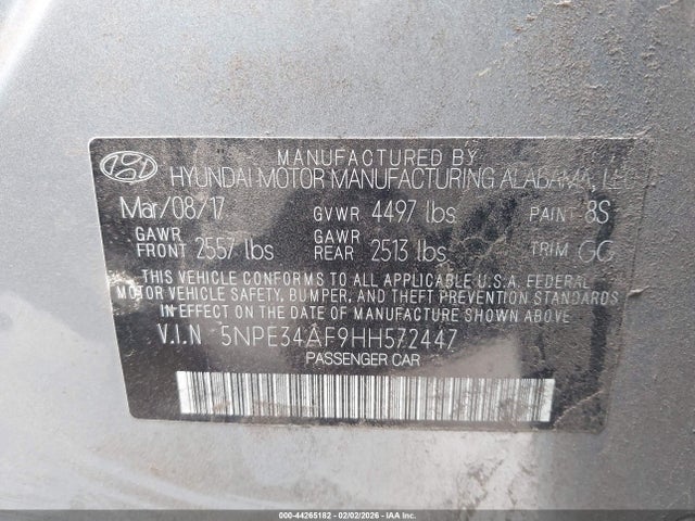 2017 HYUNDAI SONATA 5NPE34AF9HH572447 Photo 8
