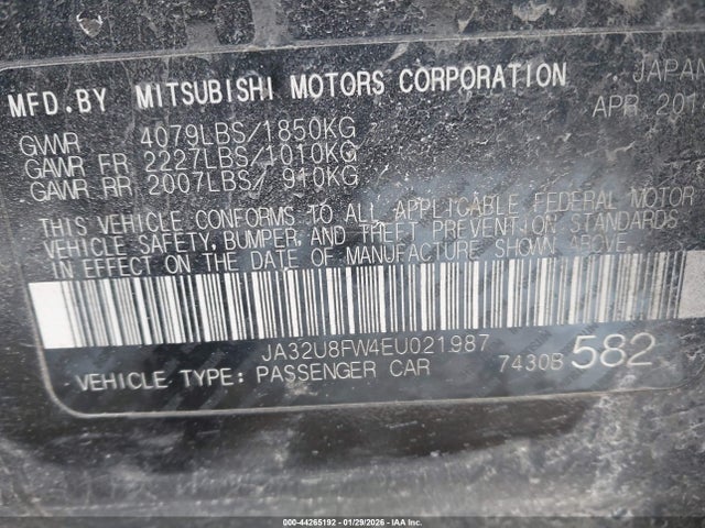 2014 MITSUBISHI LANCER JA32U8FW4EU021987 Photo 8