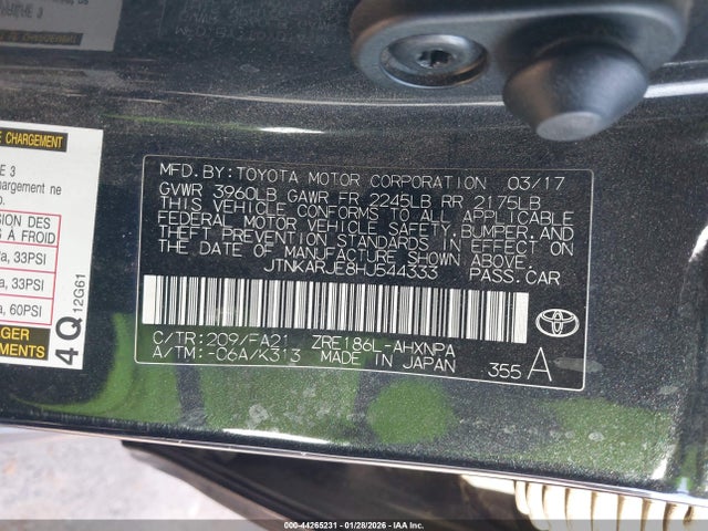 JTNKARJE8HJ544333 Toyota COROLLA IM
