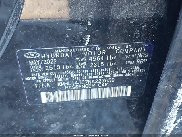 2022 HYUNDAI SONATA KMHL14JC7NA227659 Photo 8