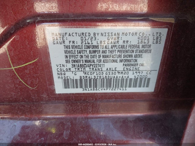 Nissan Sentra Sv Xtronic Cvt 2023 3N1AB8CV4PY227411 Image 9