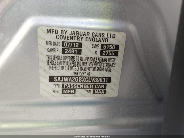 2012 JAGUAR XJ SAJWA2GBXCLV39031 Photo 8