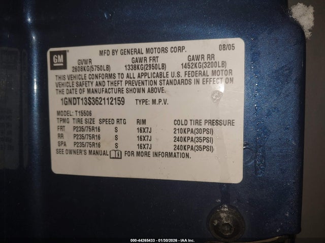 2006 CHEVROLET TRAILBLAZER 1GNDT13S362112159 Photo 8