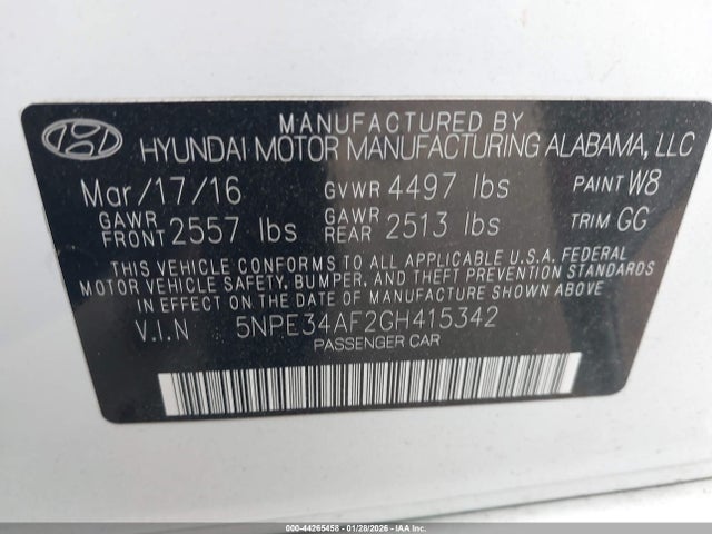 Продаж на аукціоні авто 2016 Hyundai Sonata Sport, vin: 5NPE34AF2GH415342, номер лоту: 44265458