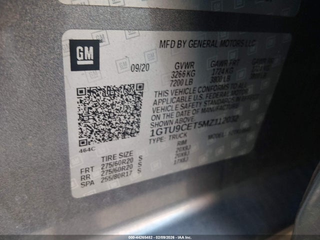 1GTU9CET5MZ112032 GMC Sierra 1500 4wd Short Box Elevation