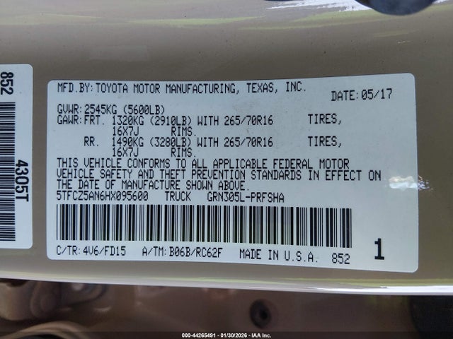 5TFCZ5AN6HX095600 Toyota Tacoma Trd Off Road