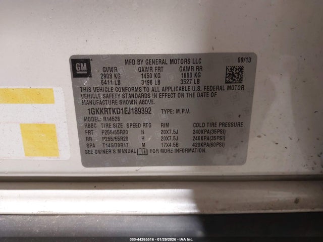 Продажа на аукционе авто 2014 Gmc Acadia Denali, vin: 1GKKRTKD1EJ189392, номер лота: 44265516