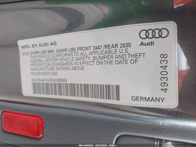 WAUEAAF4XPA036993 Audi A4 Premium Plus 45 Tfsi S Line Quattro S Tronic