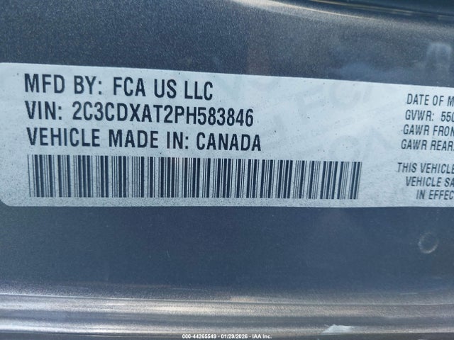 Продаж на аукціоні авто 2023 Dodge Charger Police Rwd, vin: 2C3CDXAT2PH583846, номер лоту: 44265549