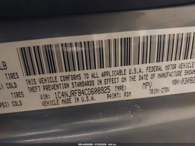 2012 JEEP PATRIOT 1C4NJRFB4CD608925 Photo 8