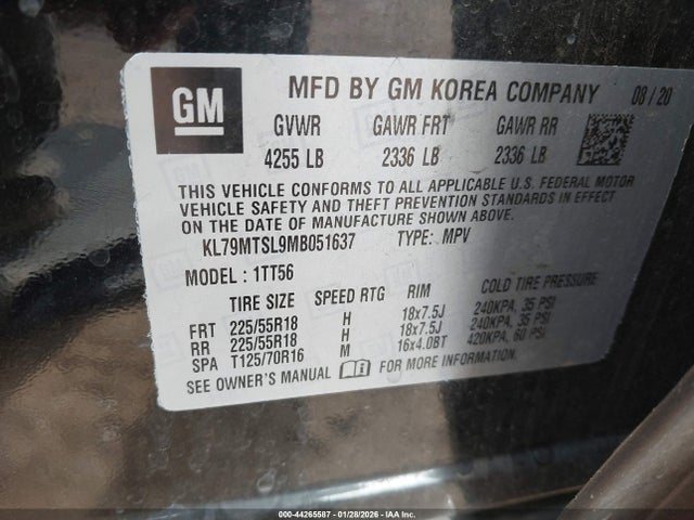 KL79MTSL9MB051637 Chevrolet Trailblazer Fwd Rs