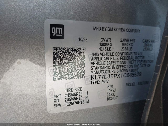 KL77LJEPXTC045528 Chevrolet Trax Fwd 2rs