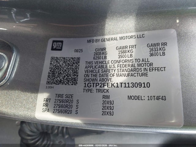 1GTP2FEK1T1130910 GMC Canyon Denali