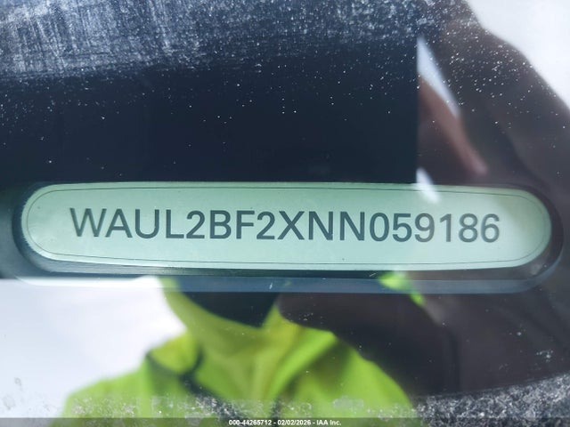 44265712 :رقم المزاد ، WAUL2BF2XNN059186 vin ، 2022 Audi A6 Premium Plus 55 Tfsi Quattro S Tronic مزاد بيع