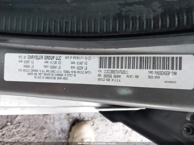 Aukcja sprzedaży 2013 Chrysler 200 Touring, vin: 1C3CCBBB7DN762611, numer aukcji: 44265719