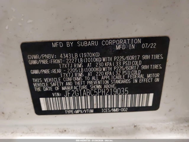 Subaru Crosstrek 2023 JF2GTABC5PH219035 Image 9