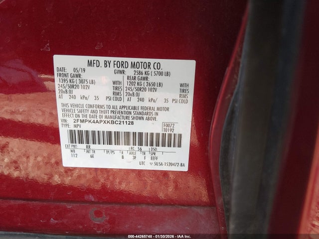 Ford EDGE ST 2019 2FMPK4APXKBC21128 Image 9
