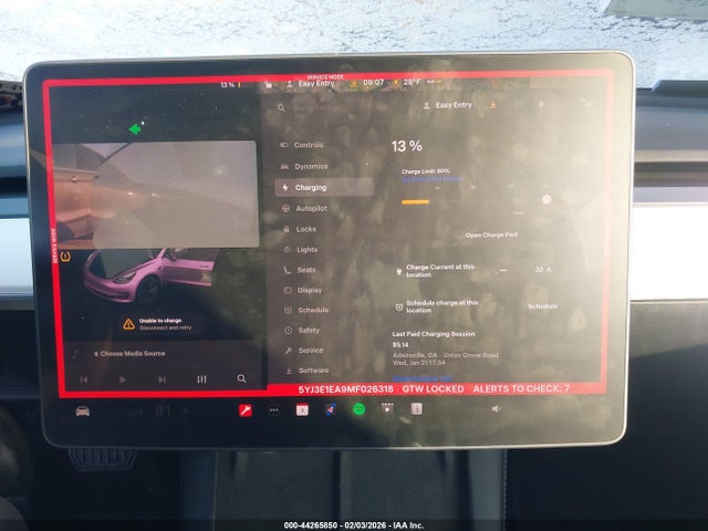 44265850 :رقم المزاد ، 5YJ3E1EA9MF026318 vin ، 2021 Tesla Model 3 Standard Range Plus Rear-wheel Drive مزاد بيع
