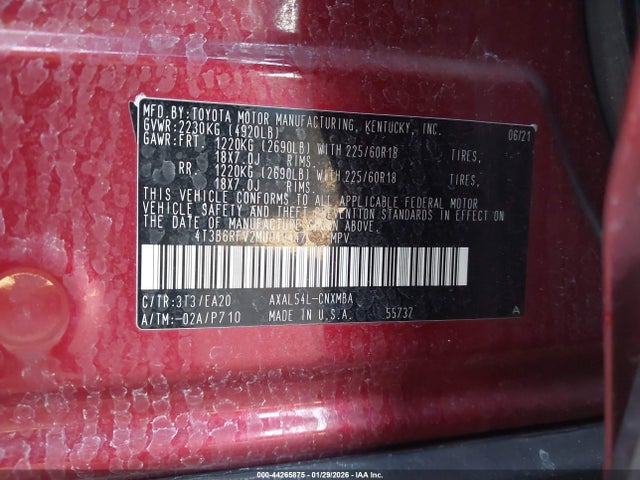 2021 TOYOTA RAV4 HYBRID 4T3B6RFV2MU043447 Photo 8