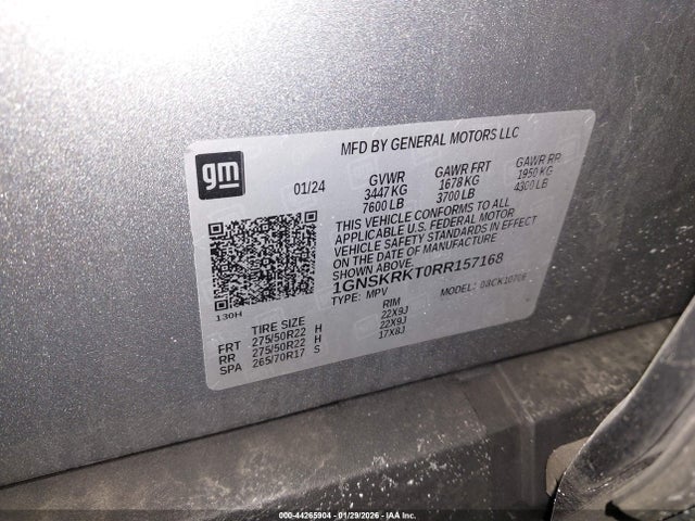 1GNSKRKT0RR157168 Chevrolet Tahoe 4wd Rst