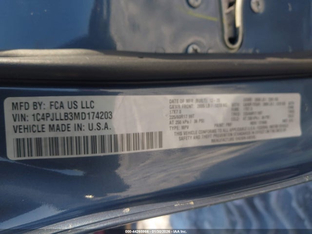 Продажа на аукционе авто 2021 Jeep Cherokee Latitude Plus Fwd, vin: 1C4PJLLB3MD174203, номер лота: 44265966