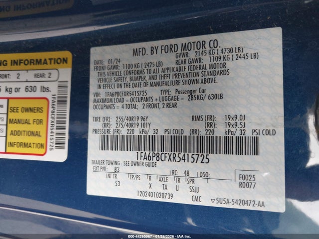 2024 FORD MUSTANG 1FA6P8CFXR5415725 Photo 8