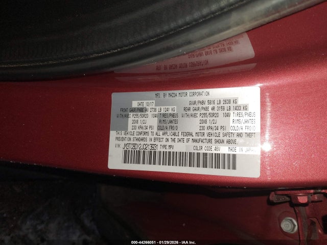 JM3TCBDY2J0213931 Mazda Cx-9 Grand Touring
