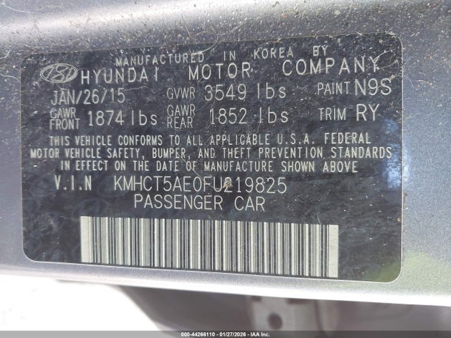 Hyundai ACCENT GS 2015 KMHCT5AE0FU219825 Image 9