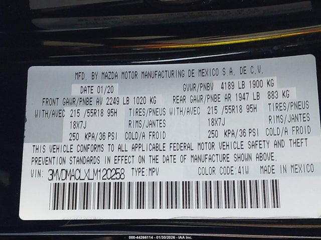 3MVDMACLXLM120258 Mazda Cx-30 Select Package