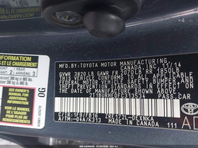 Toyota COROLLA LE 2015 2T1BURHE0FC313534 Image 9