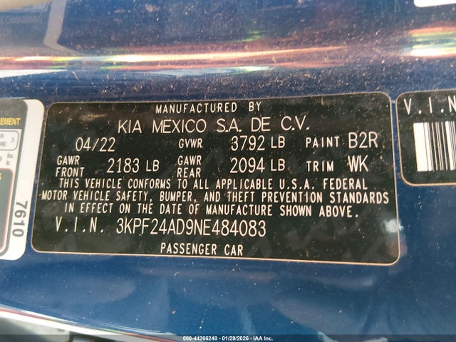 KIA Forte Lxs 2022 3KPF24AD9NE484083 Image 9