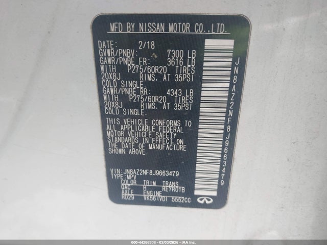 2018 INFINITI QX80 JN8AZ2NF8J9663479 Photo 8