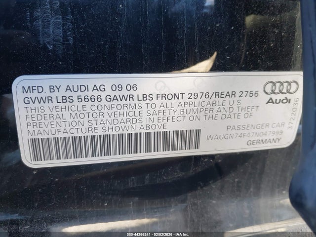 2007 AUDI S6 WAUGN74F47N047999 Photo 8