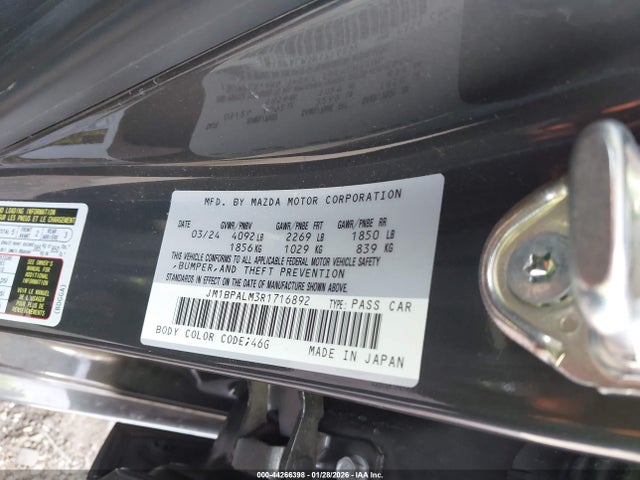 44266398 :رقم المزاد ، JM1BPALM3R1716892 vin ، 2024 Mazda Mazda3 2.5 S Preferred مزاد بيع