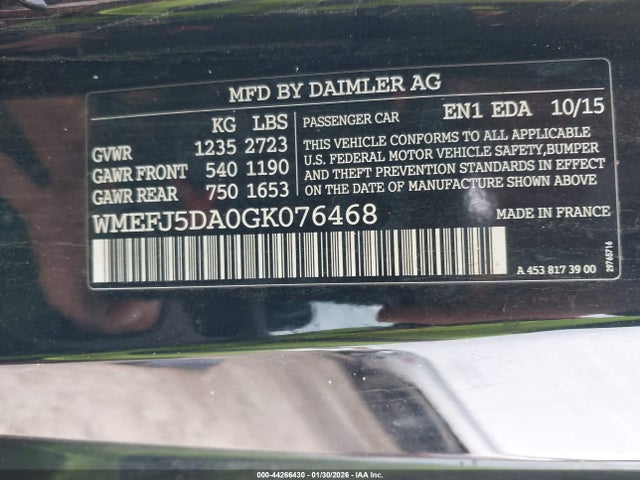 Smart Fortwo Pure 2016 WMEFJ5DA0GK076468 Image 9