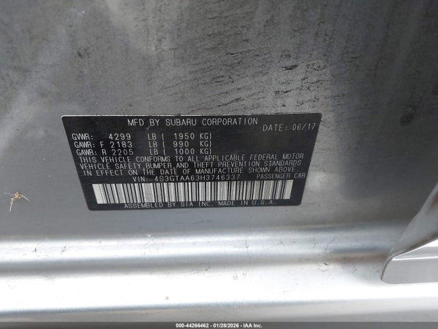 4S3GTAA63H3746337 Subaru Impreza 2.0i