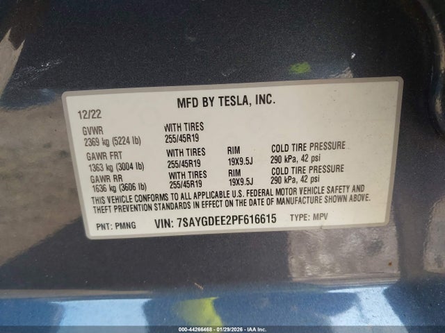 2023 TESLA MODEL Y 7SAYGDEE2PF616615 Photo 8