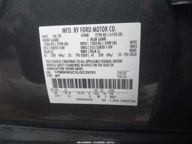 1FM5K8GC3LGC29293 Ford Explorer St